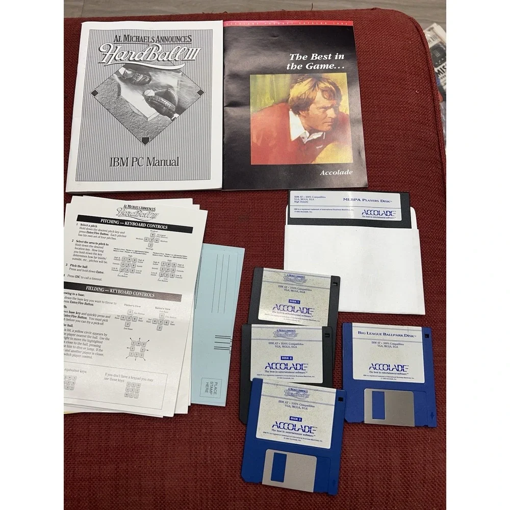Al Michaels Announces Hard Ball III Computer Disks and Manual and Other Papers